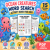 Ocean Creatures Word Search Activity Book for Kids
