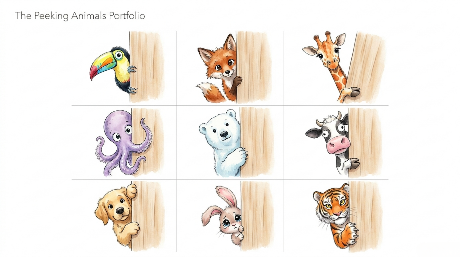 Cute Peeking Animals Clipart Bundle PNG | Watercolor Woodland & Farm Animal Sublimation Design Pack - Image 2