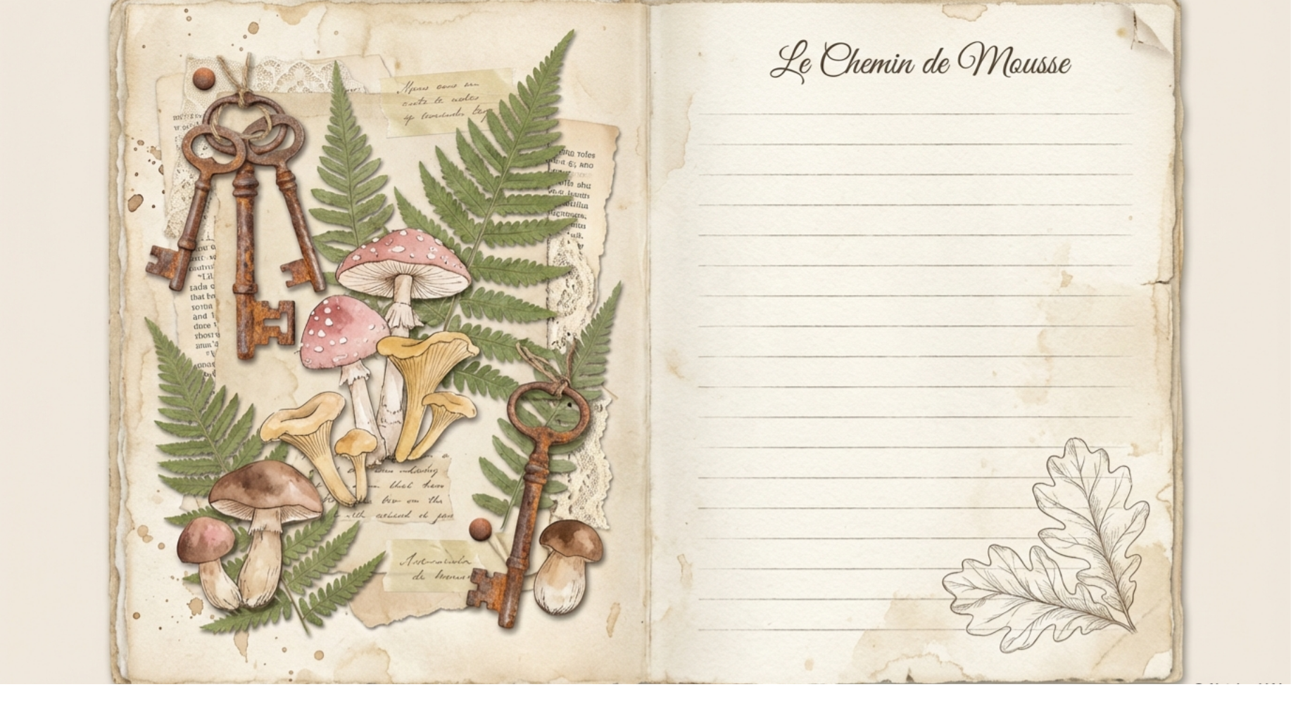 Whimsical Woodland Journal | Vintage Forest Writing & Junk Journal Pages - Image 2