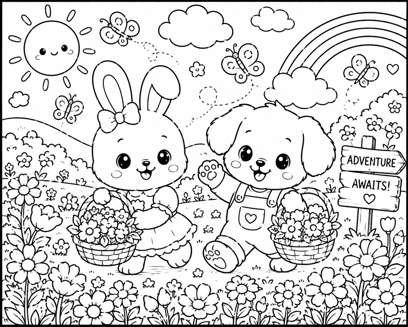 Easter Art Studio Coloring Book for Kids | Cute Animals & Spring Coloring Pages PDF Printable - Image 2
