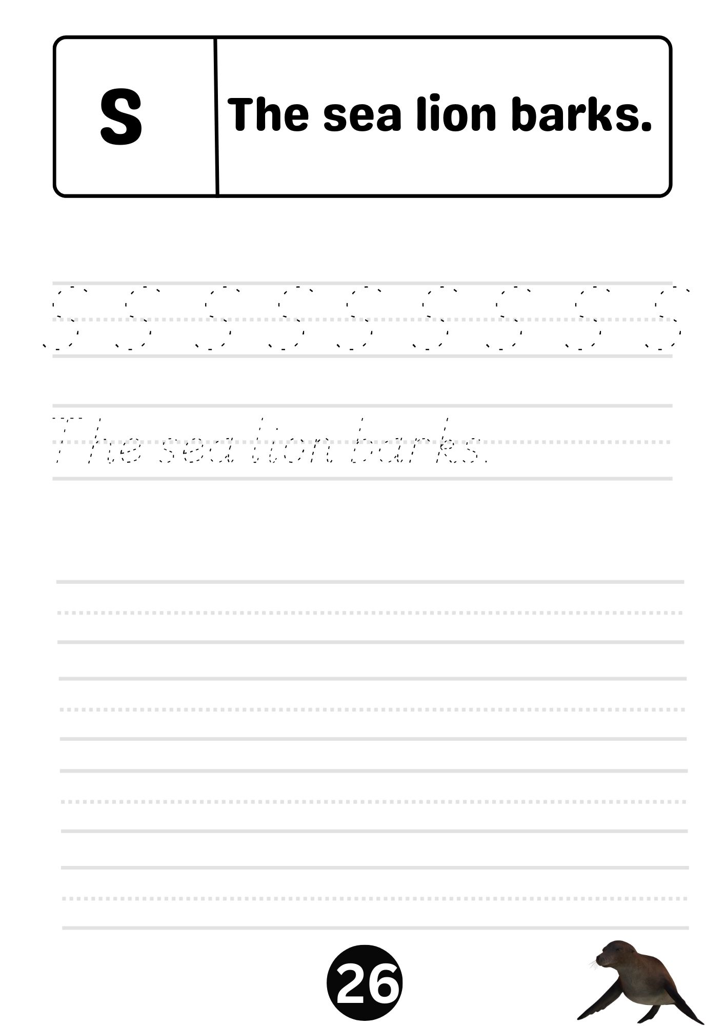 Sea Creatures Sight Words Workbook for Kids | Tracing & Handwriting Practice - Image 2