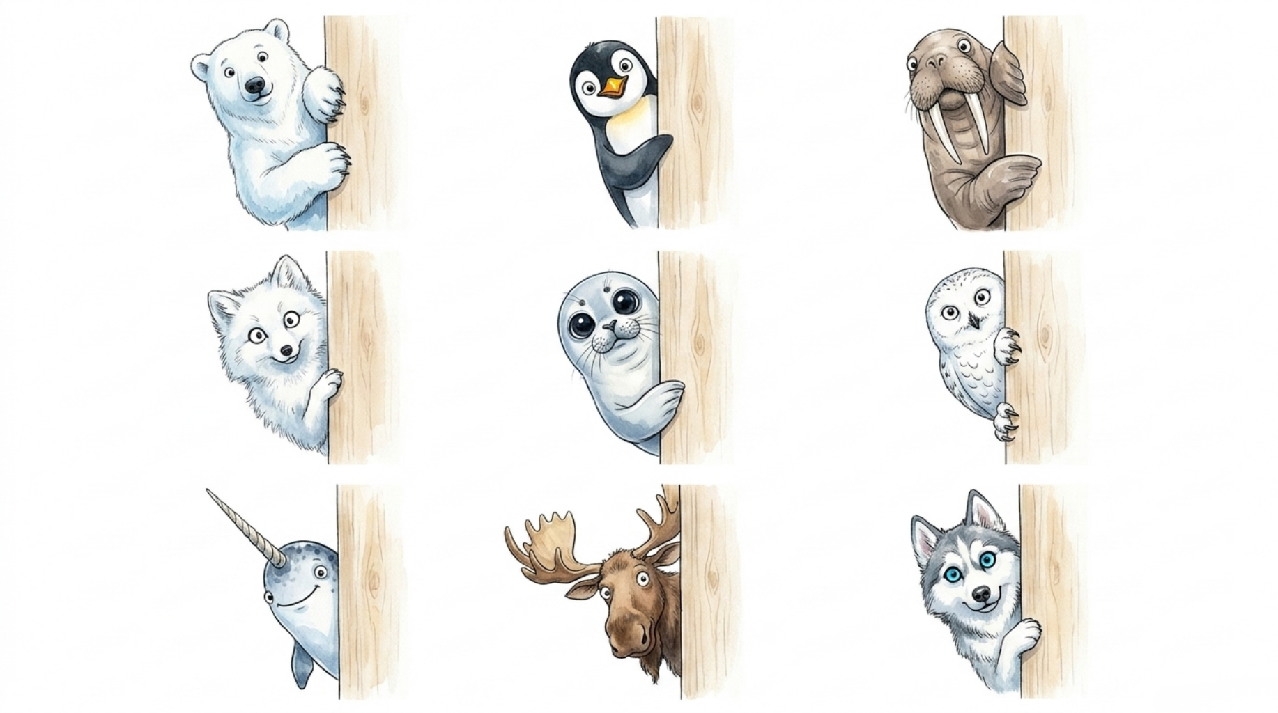 Cute Peeking Animals Clipart Bundle PNG | Watercolor Woodland & Farm Animal Sublimation Design Pack - Image 3
