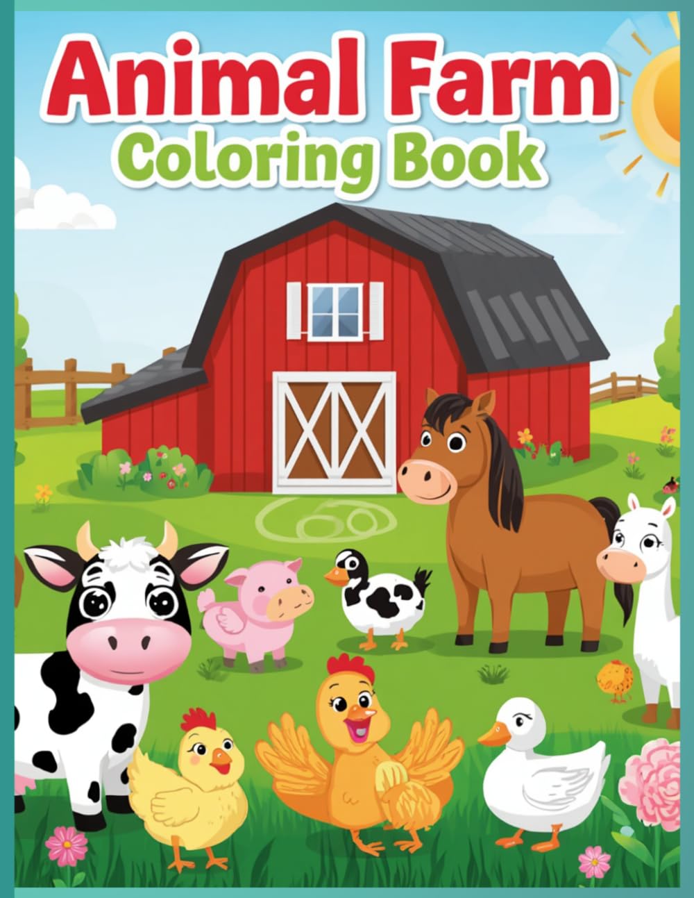 Cute Animal Farm Coloring Book for Kids | Printable PDF: A Fun Farm Coloring Adventure for Kids - Image 3