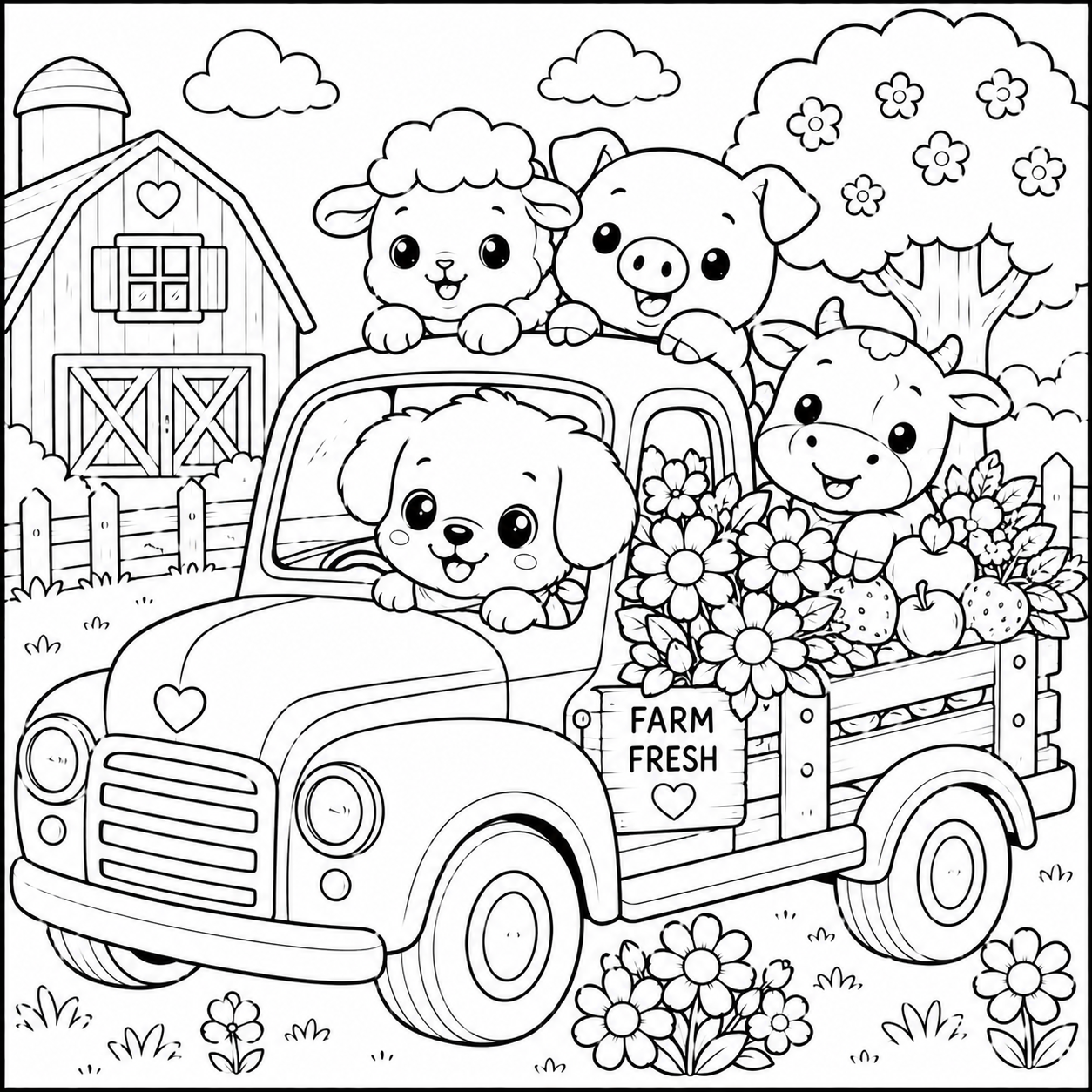 Easter Art Studio Coloring Book for Kids | Cute Animals & Spring Coloring Pages PDF Printable - Image 4