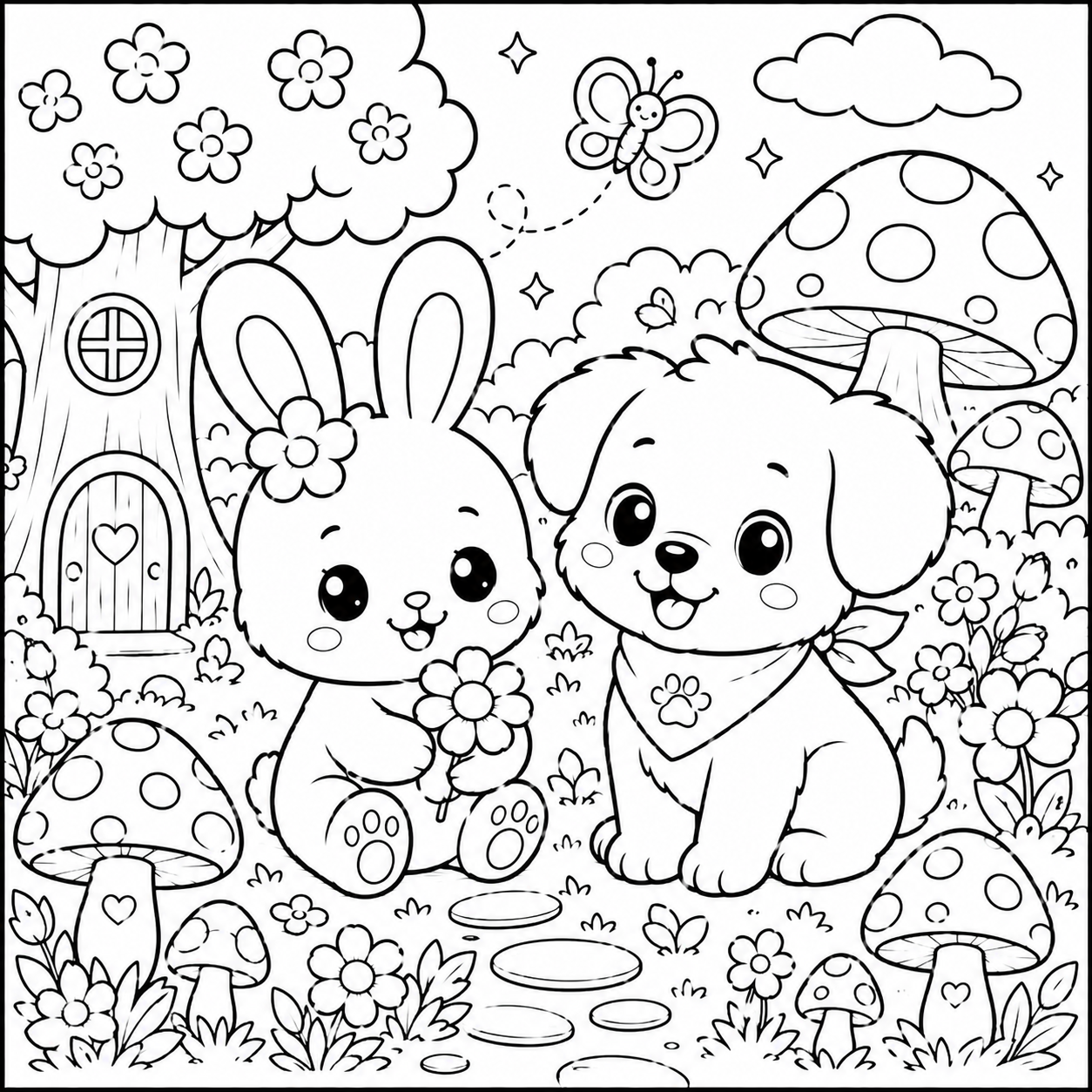 Easter Art Studio Coloring Book for Kids | Cute Animals & Spring Coloring Pages PDF Printable - Image 5
