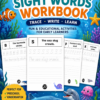 sea creatures sight words workbook for kids