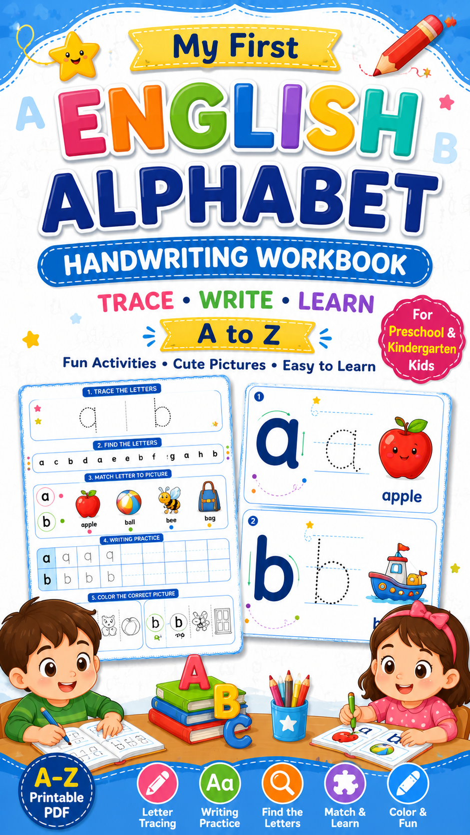 english handwriting workbook for kids