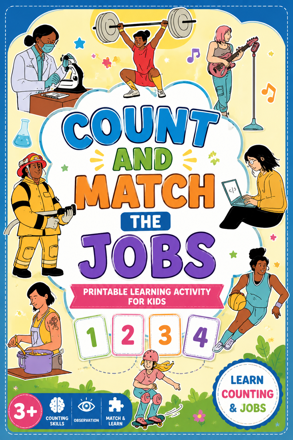 Count and Match Jobs Printable Learning Activity