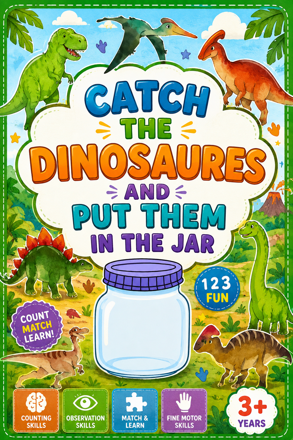 Catch the Dinosaurs and Put Them in the Jar Printable