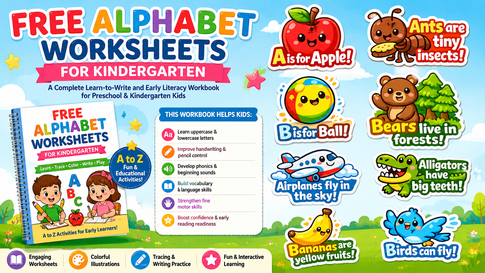 Free Alphabet Worksheets for Kindergarten – The Best Educational Workbook for Early Learning