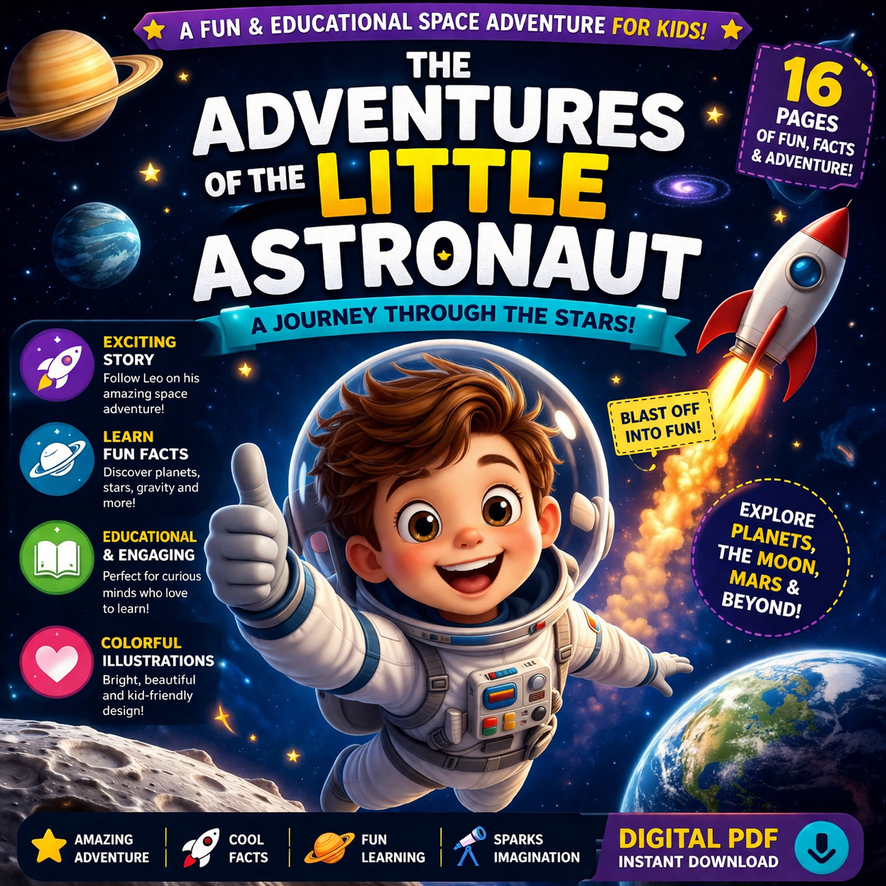 The Adventures of the Little Astronaut – Fun & Educational Space Magazine for Kids (PDF Download)