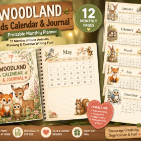woodland kids calendar printable