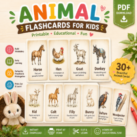 animal flashcards for kids