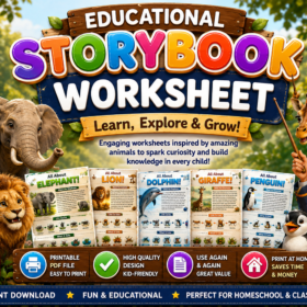 Animal Storybook Worksheets for Kids - 20 Printable Animal Learning Pages