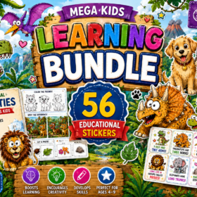Educational Stickers Bundle for Kids with Animal and Dinosaur Stickers