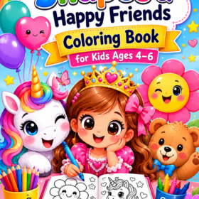 Cute Shapes Coloring Book for Kids Ages 4-6